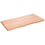 Wall Shelf Light Brown 100x50x(2-4)cm Treated Solid Wood Oak