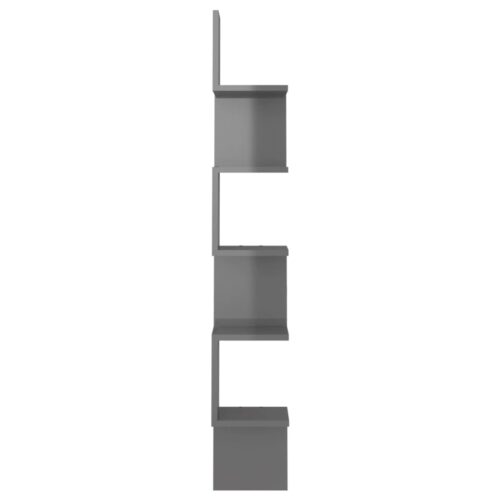 Wall Corner Shelf High Gloss Grey 20x20x127.5cm Engineered Wood - Image 3