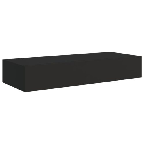 Wall-mounted Drawer Shelf Black 60x23.5x10cm MDF - Image 2