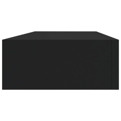 Wall-mounted Drawer Shelf Black 60x23.5x10cm MDF - Image 5