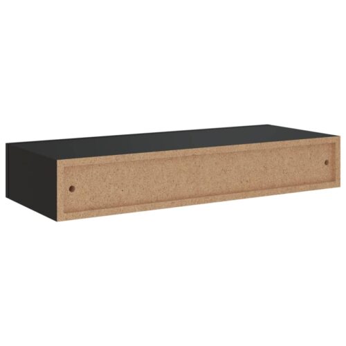 Wall-mounted Drawer Shelf Black 60x23.5x10cm MDF - Image 6