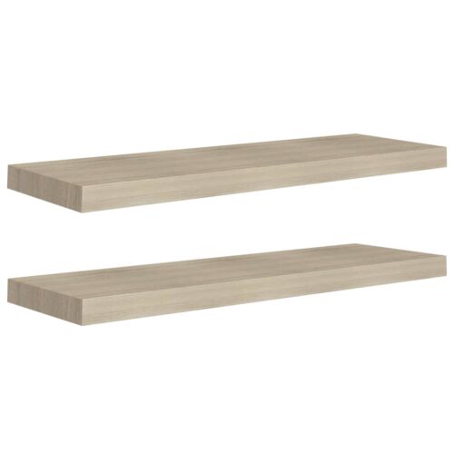 Floating Wall Shelves 2pcs Oak 80x23.5x3.8cm MDF - Image 2
