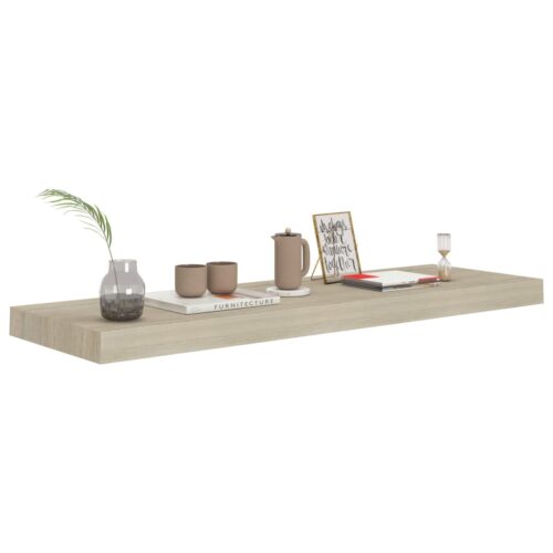 Floating Wall Shelves 2pcs Oak 80x23.5x3.8cm MDF - Image 7