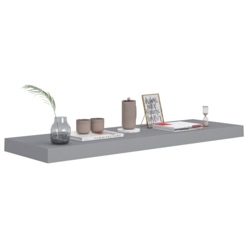 Floating Wall Shelves 2pcs Grey 80x23.5x3.8cm MDF - Image 7