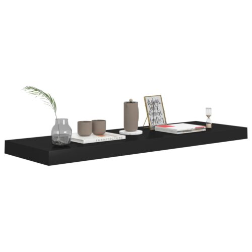Floating Wall Shelves 2pcs Black 80x23.5x3.8cm MDF - Image 7