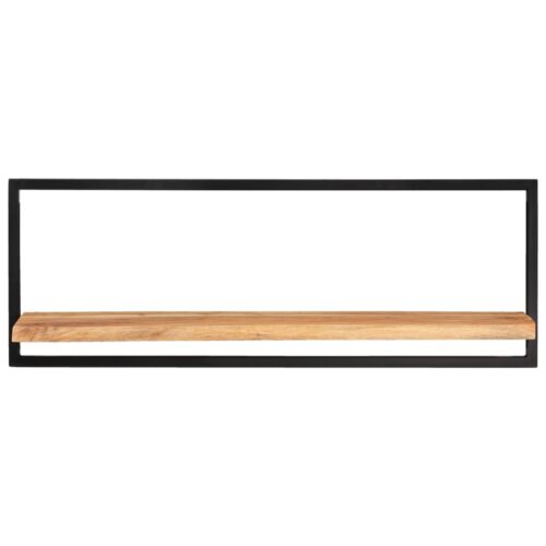 Wall Shelves 2pcs 100x24x35cm Solid Wood Acacia Steel - Image 2