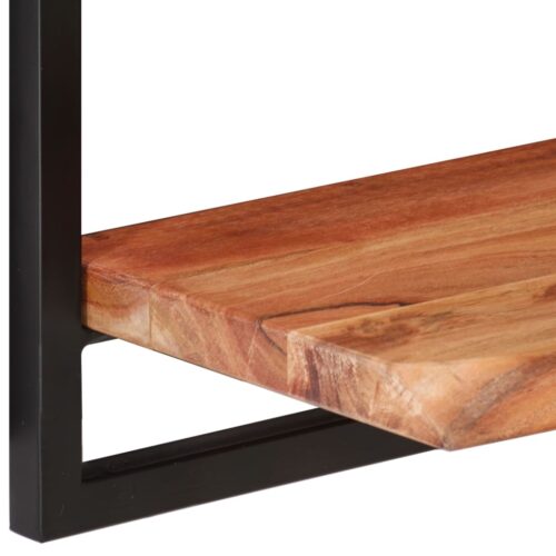 Wall Shelves 2pcs 100x24x35cm Solid Wood Acacia Steel - Image 5