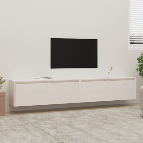 Wall Cabinets 2pcs White 100x30x35cm Solid Wood Pine