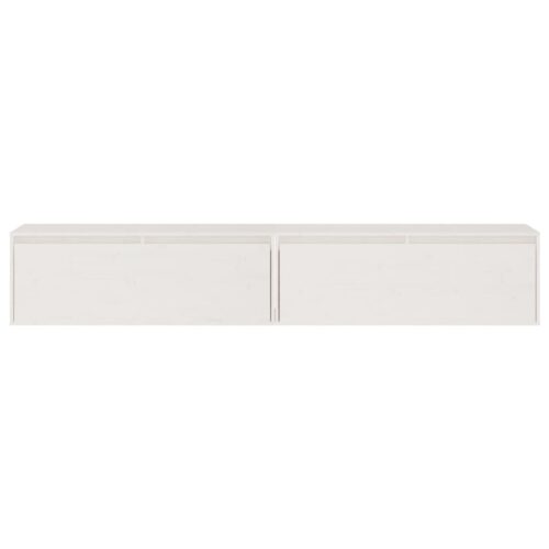 Wall Cabinets 2pcs White 100x30x35cm Solid Wood Pine - Image 5
