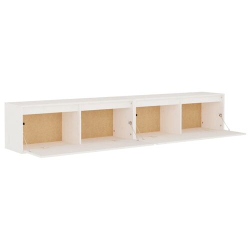 Wall Cabinets 2pcs White 100x30x35cm Solid Wood Pine - Image 8