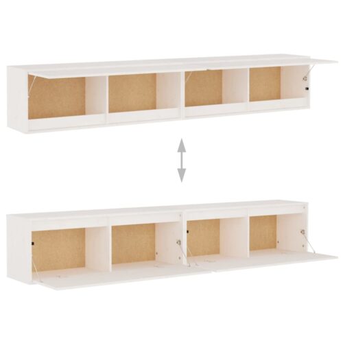 Wall Cabinets 2pcs White 100x30x35cm Solid Wood Pine - Image 10