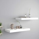 Floating Wall Shelves 2pcs White 50x23x3.8cm MDF