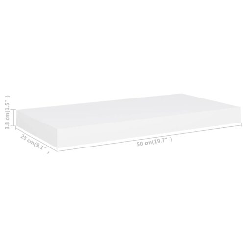 Floating Wall Shelves 2pcs White 50x23x3.8cm MDF - Image 8