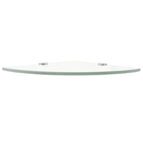 Corner Shelf with Chrome Supports Glass Clear 25x25cm - Image 3