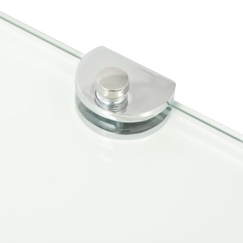 Corner Shelf with Chrome Supports Glass Clear 25x25cm - Image 5