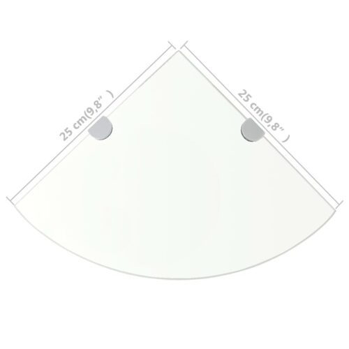 Corner Shelf with Chrome Supports Glass Clear 25x25cm - Image 6