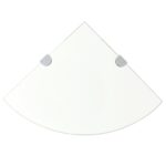 Corner Shelf with Chrome Supports Glass Clear 35x35cm