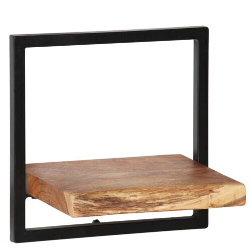 Wall Shelf Set 5 Pieces Solid Acacia Wood Steel - Image 4