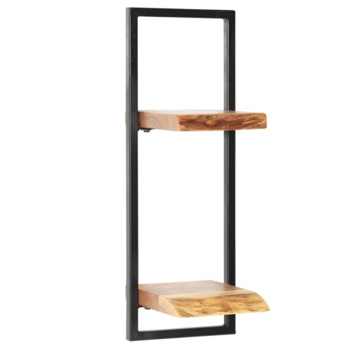 Wall Shelf Set 5 Pieces Solid Acacia Wood Steel - Image 6