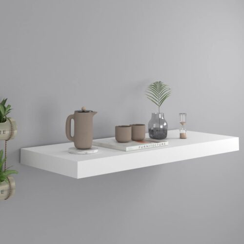 Floating Wall Shelf White 60x23.5x3.8cm MDF