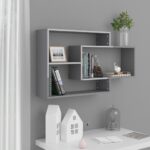 Wall Shelves High Gloss Grey 104x20x58.5cm Engineered Wood