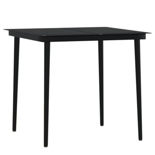 3-Piece Garden Dining Set with Cushions Black - Image 4