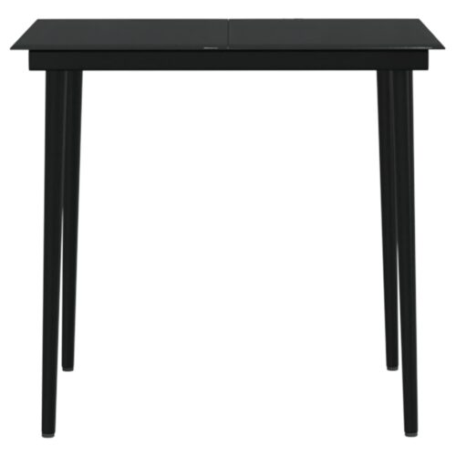 3-Piece Garden Dining Set with Cushions Black - Image 5