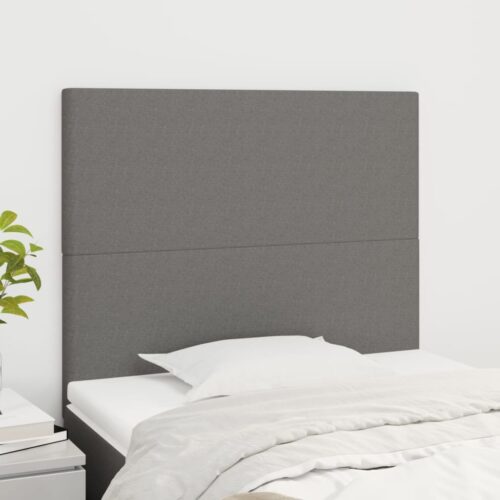 2pcs Headboards Dark Grey 80x5x78/88cm Fabric Queen Bed Frame Head Board Bedhead - Image 2