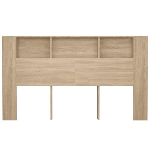 Headboard Cabinet Bed Frame Head Storage Shelf Board Bedhead Sonoma Oak 180x18.5x104.5cm - Image 4