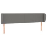 Headboard with Ears Dark Grey 163x23x78/88cm Fabric
