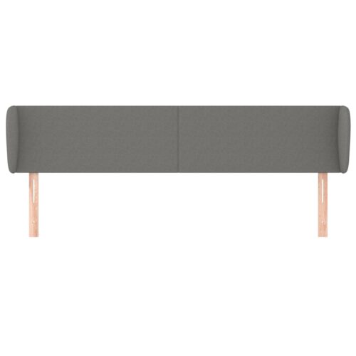 Headboard with Ears Dark Grey 163x23x78/88cm Fabric - Image 3