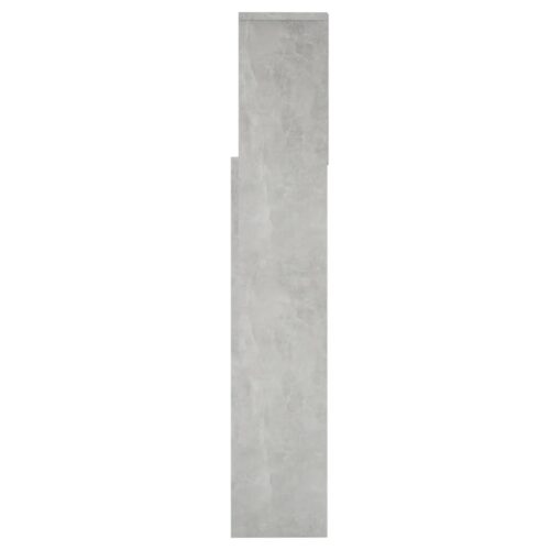 Wooden Headboard Queen Bed Frame Storage Shelf Rack Head Concrete Grey 160x19x103.5cm - Image 7