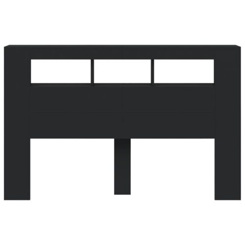 LED Lights Cabinet Wooden Bed Frame Head Storage Shelf Bedhead 160cm - Image 6