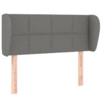 Headboard with Ears Dark Grey 103x23x78/88cm Fabric