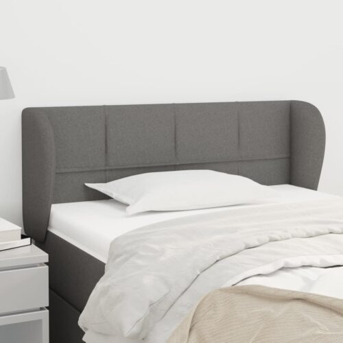 Headboard with Ears Dark Grey 103x23x78/88cm Fabric - Image 2
