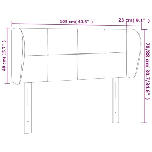 Headboard with Ears Dark Grey 103x23x78/88cm Fabric - Image 9