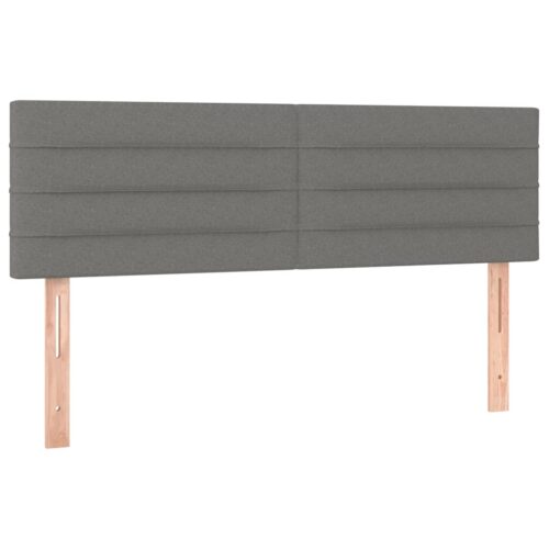 2pcs Headboards Dark Grey 72x5x78/88cm Fabric Double Size Bed Frame Head Board