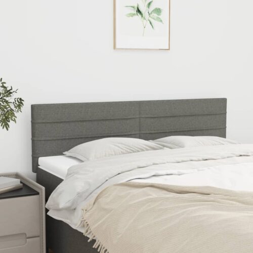2pcs Headboards Dark Grey 72x5x78/88cm Fabric Double Size Bed Frame Head Board - Image 2