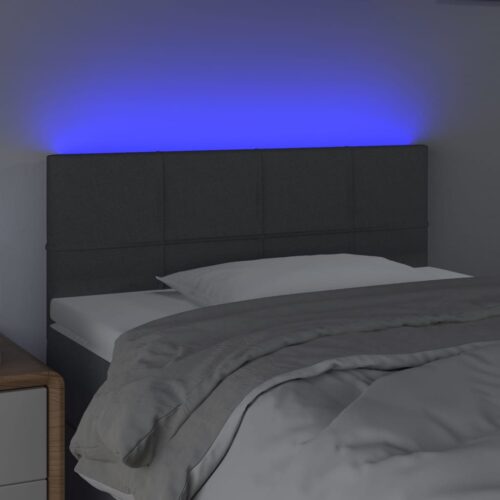 LED Lights Headboard Bed Frame Head Bedhead Board Fabric Grey 100cm Single Size - Image 3
