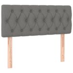 Dark Grey Fabric Headboard 100cm Single Size Bed Frame Head Modern Bedhead