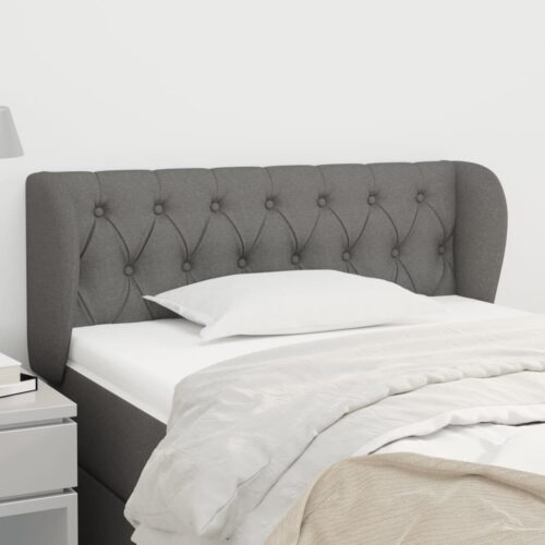Headboard with Ears Dark Grey 103x23x78/88cm Fabric - Image 2