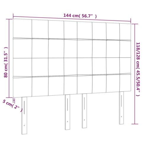 LED Lights Headboard Bed Frame Head Bedhead Board Fabric Dark Grey 144cm Double - Image 6