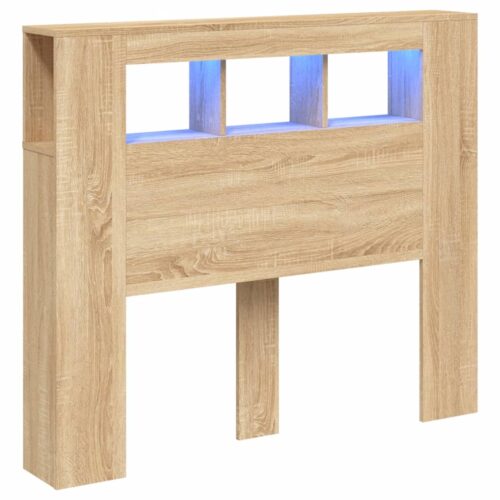 LED Headboard Sonoma Oak 120cm Engineered Wood