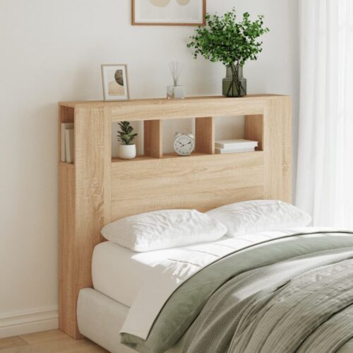 LED Headboard Sonoma Oak 120cm Engineered Wood - Image 3