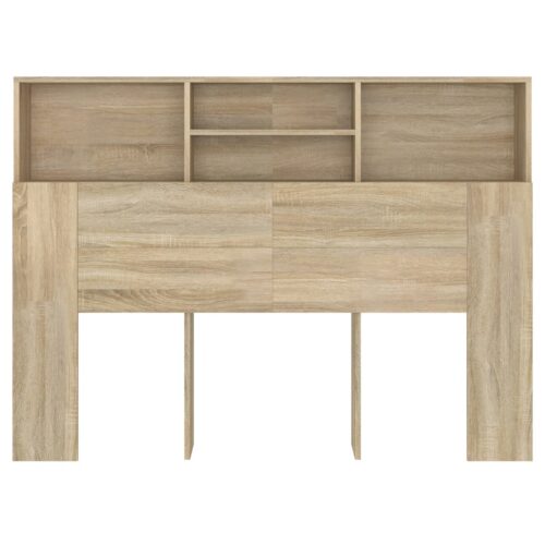 Headboard Cabinet Bed Frame Head Storage Shelf Board Bedhead Sonoma Oak 140x19x103.5cm - Image 5