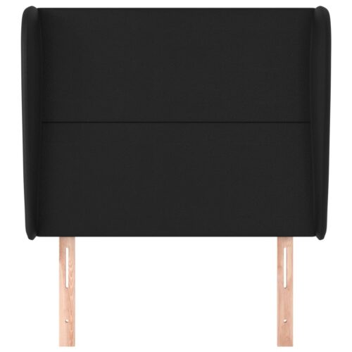 Ear Winged Headboard Black Faux Leather Bed Head Board Bedhead 83x23x118/128cm - Image 3