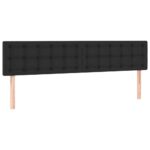 2pcs Headboards Black 100x5x78/88cm Faux Leather Bed Frame Head Board