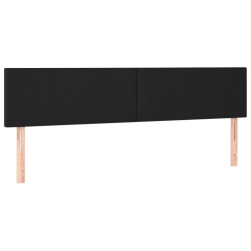 LED Lights Headboard Bed Head Bedhead Board Faux Leather Black 160cm Queen Size - Image 4
