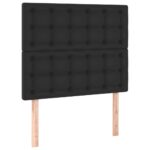 2pcs Headboards Black 100x5x78/88cm Faux Leather Bed Frame Head Board