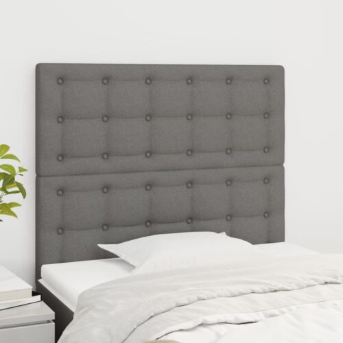 2pcs Headboards Dark Grey 80x5x78/88cm Fabric Queen Bed Frame Head Board Bedhead - Image 2